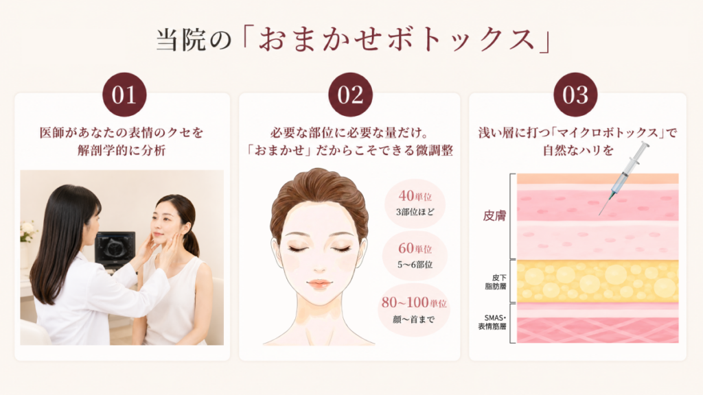 失敗リスクを最小限にする「おまかせボトックス」という選択